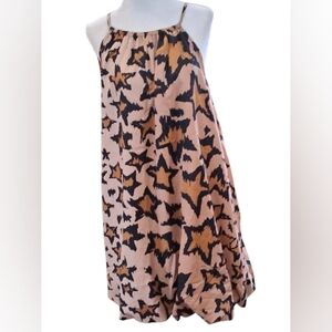 NWT True Destiny Star Print Bubble Hem Dress, Spaghetti Straps, Size Large
